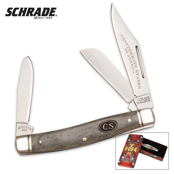 Schrade Confederate Civil War Anniversary Senior Stockman Folding Knife