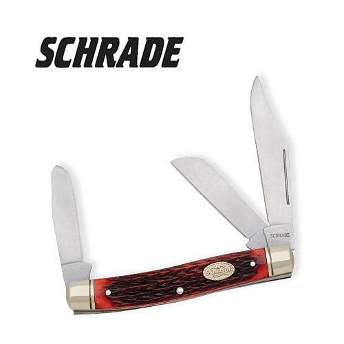 Schrade Senior Red Pick Bone Folding Knife