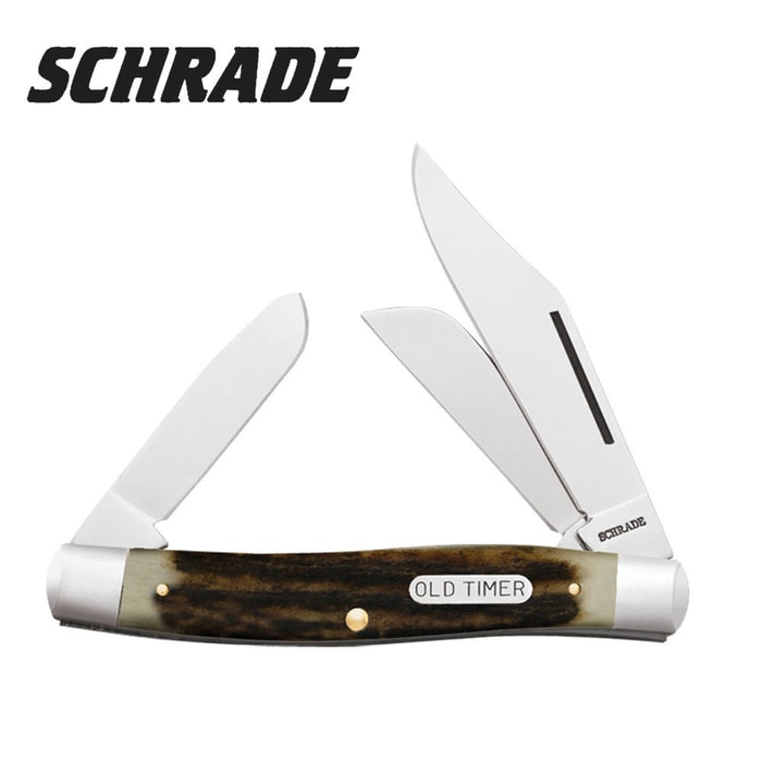 Schrade Old Timer Stag Senior Stockman Folding Knife