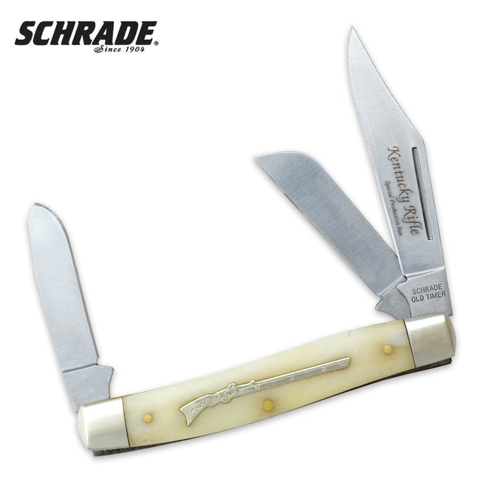 Schrade Old Timer White Bone Senior Stockman Folding Knife