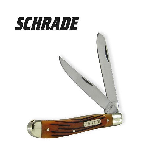 Schrade 94BR Old Timer Gunstock Trapper Brown Bone Folding Knife