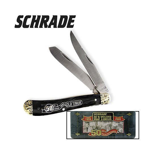 Schrade Old Timer Anniversary Gunstock Black Folding Knife