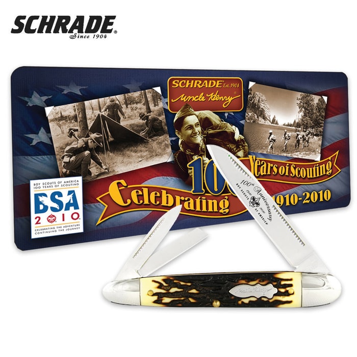 Schrade Boy Scout of American Cigar Whittler 100th Anniversary Tin