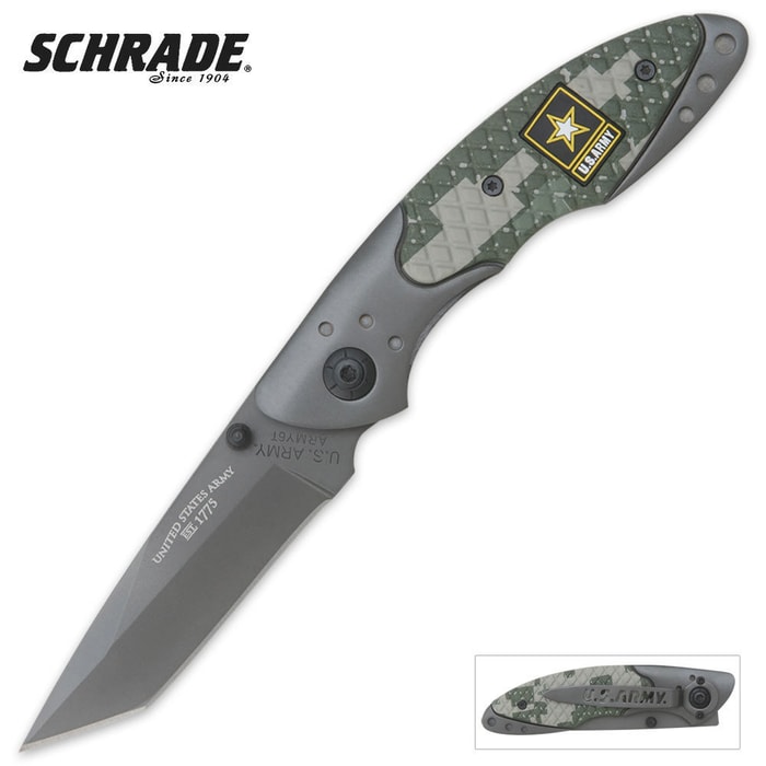 Schrade U.S. Army Medium Tanto Camo Folding Knife