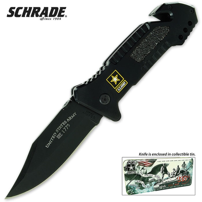 Schrade Army Anniversary Tactical Folding Knife & Tin