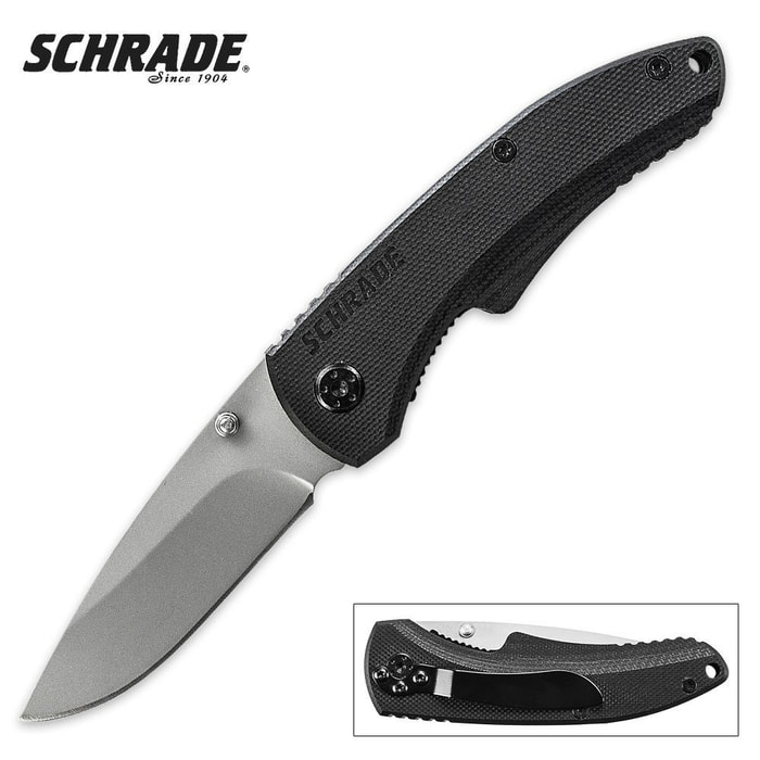 Schrade Liner Lock G-10 Drop Point Knife Small