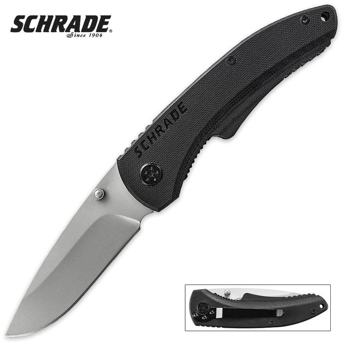 Schrade Liner Lock G-10 Drop Point Knife Large