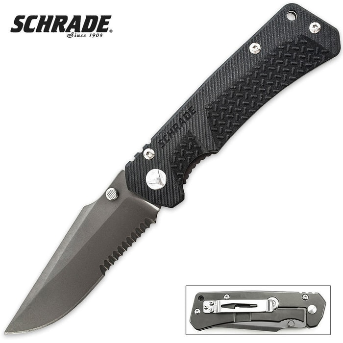 Schrade Frame Lock G-10 Drop Point Folding Pocket Knife
