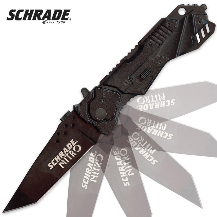 Shcrade SCHA2B Black Nitro Folding Knife