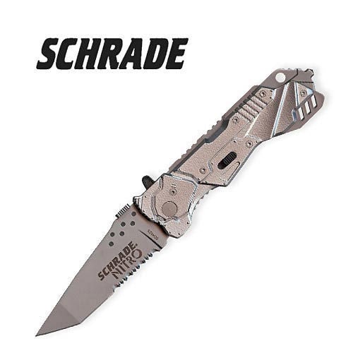 Schrade SCHA2S Aluminum Nitro Serrated Folding Knife