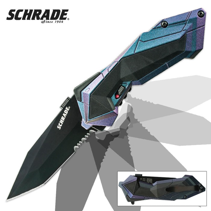 Schrade MAGIC Assisted Open Liner Lock Chameleon Serrated Pocket Knife