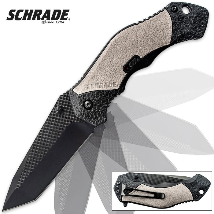 Schrade MAGIC Assisted Open Liner Lock Tanto Knife Black