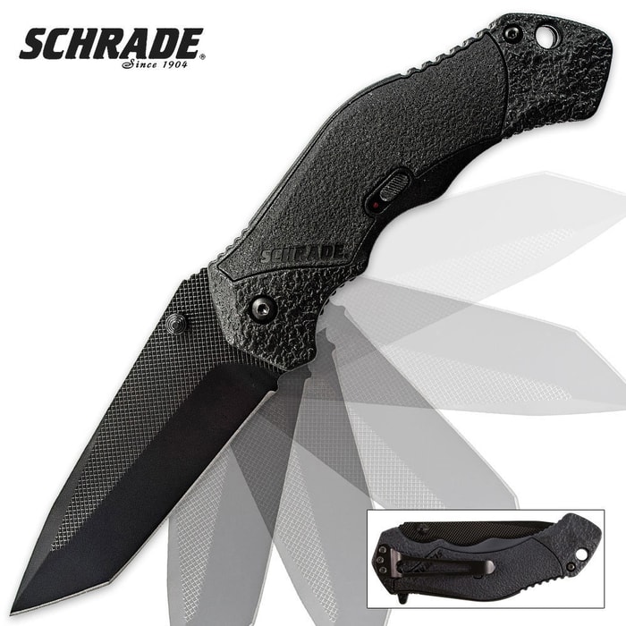 Schrade MAGIC Assist Opening Liner Lock Tanto Pocket Knife Black
