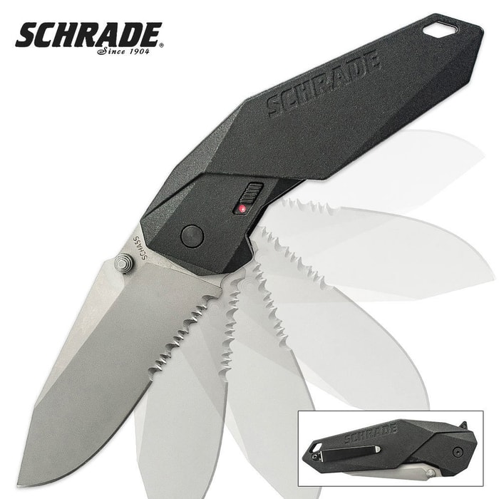 Schrade MAGIC Assisted Open Liner Lock Serrated