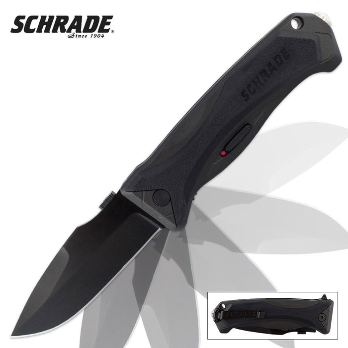 Shcrade MAGIC Assisted Opening Large Drop Point Knife Black