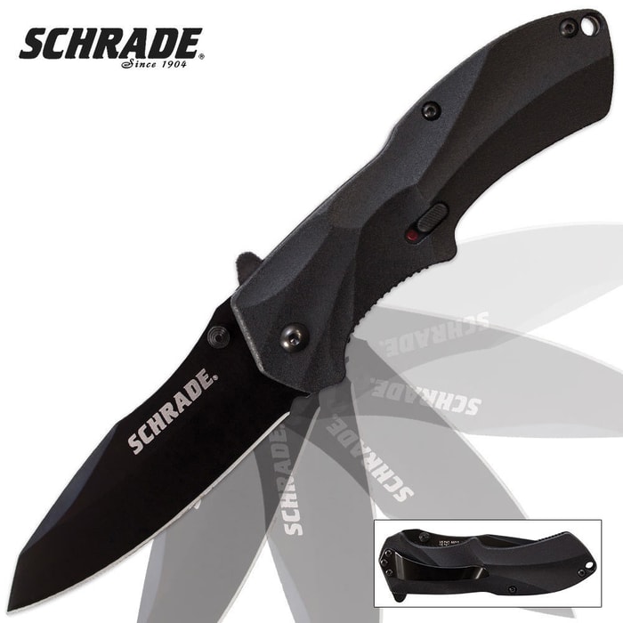 Schrade MAGIC Assisted Open Liner Lock Clip Point Pocket Knife Plain Edge