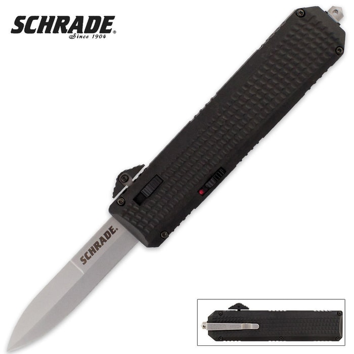 Schrade Out The Front Assisted Open Spear Point Pocket Knife