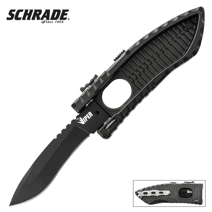 Schrade Viper Side Assisted Open Recurve Blade Knife