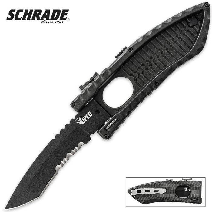 Schrade Viper Side Release Assisted Open Serrated Tanto Pocket Knife