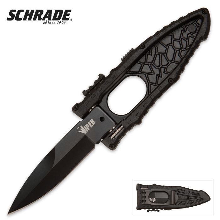Schrade Viper Assisted Opening Pocket Knife Black Bayonet