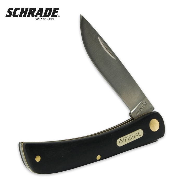 Schrade Black Imperial Sod Buster Folding Knife