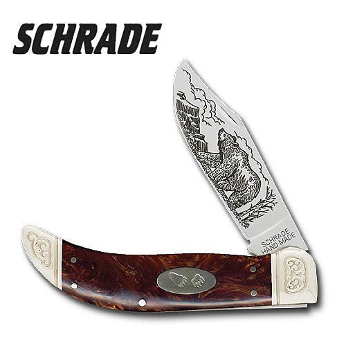 Schrade Collectable 07 Bear Scrimshaw Folding Knife