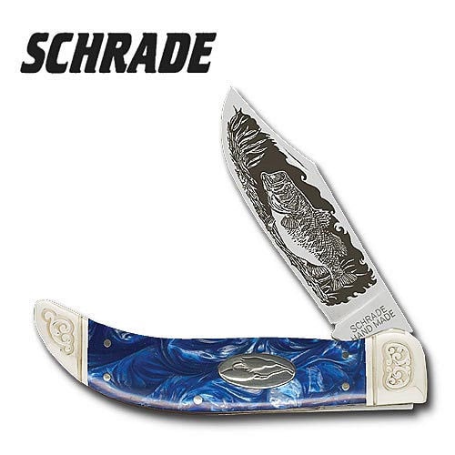 Schrade Collectable 07 Bass Scrimshaw Folding Knife