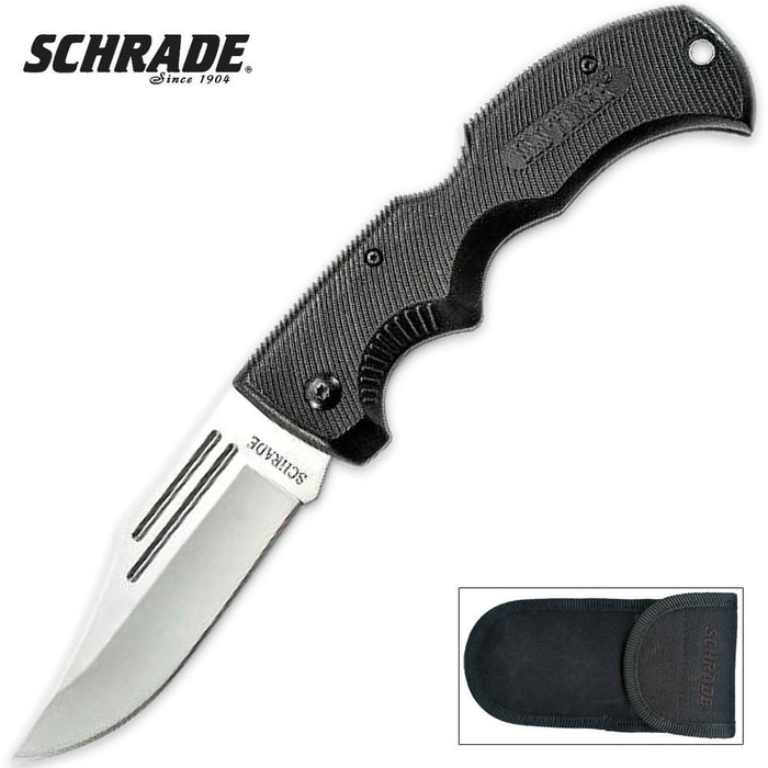 Schrade Old Timer Safe-T-Grip Clip Blade Lock Back Pocket Knife