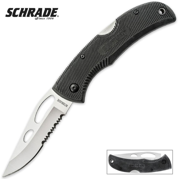 Schrade Old Timer Safe-T-Grip Plain Edge Clip Point Pocket Knife
