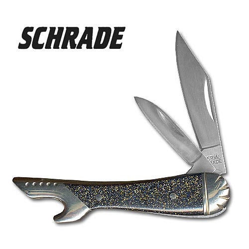 Schrade Blue Sparkle Leg Folding Knife