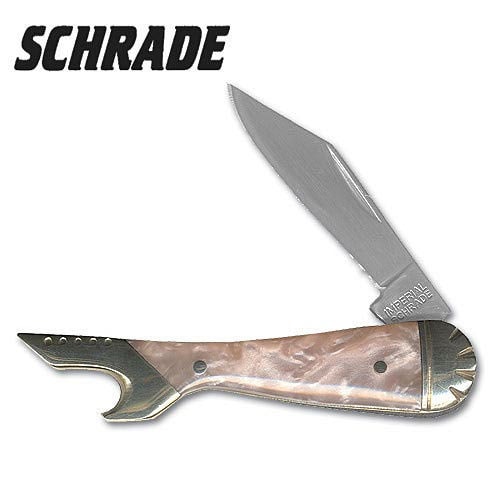 Schrade Celluloid Swirl Single Blade Leg Folding Knife