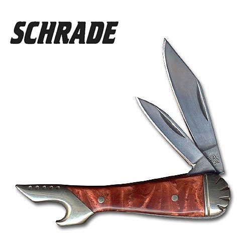 Schrade Woodgrain Swirl Leg Folding Knife
