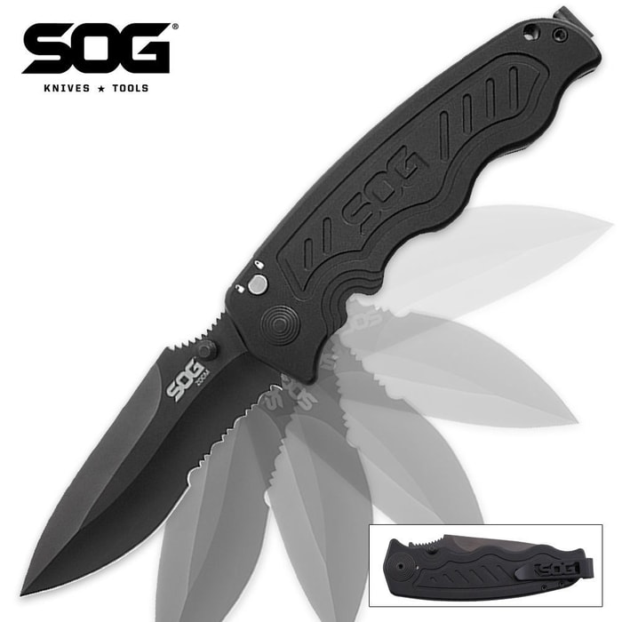 SOG Zoom Tanto Assisted Opening Folding Knife Black