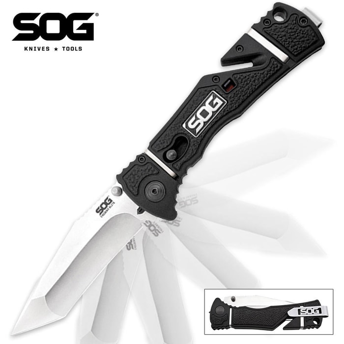 SOG Trident Elite Folding Pocket Knife Satin