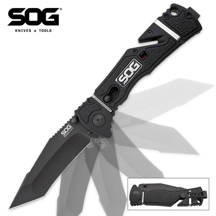 SOG Trident Elite Folding Pocket Knife Black