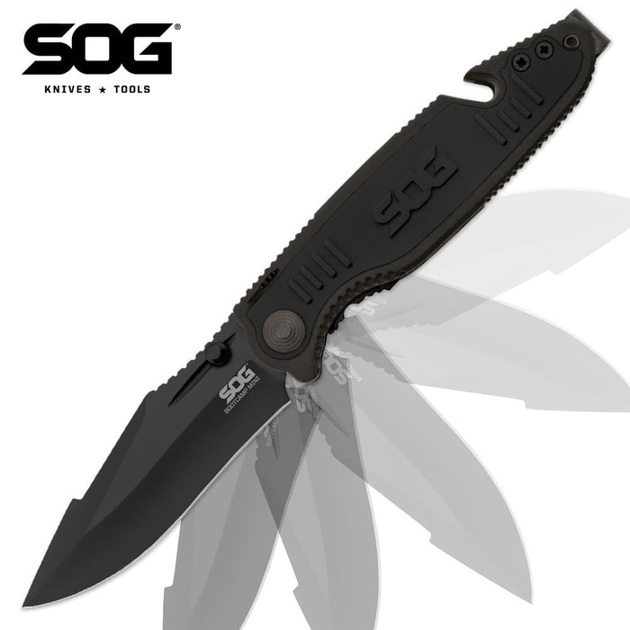 SOG Boot Camp Mini Assisted-Open Black Folding Knife