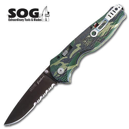 SOG Flash II Camo Handle Folding Knife