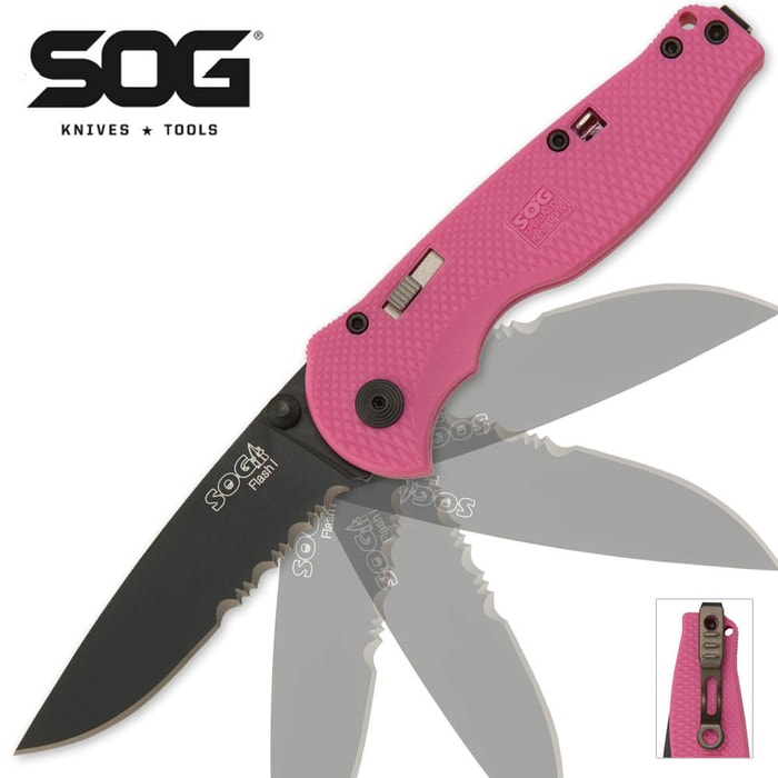 SOG Flash I Pink Folding Knife