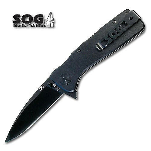 SOG Twitch Extra Large All Black Folding Knife