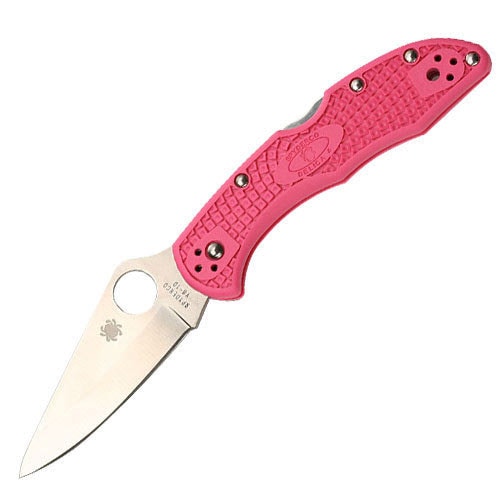 Spyderco Delica Plainedge Pink Frn Folding Knife