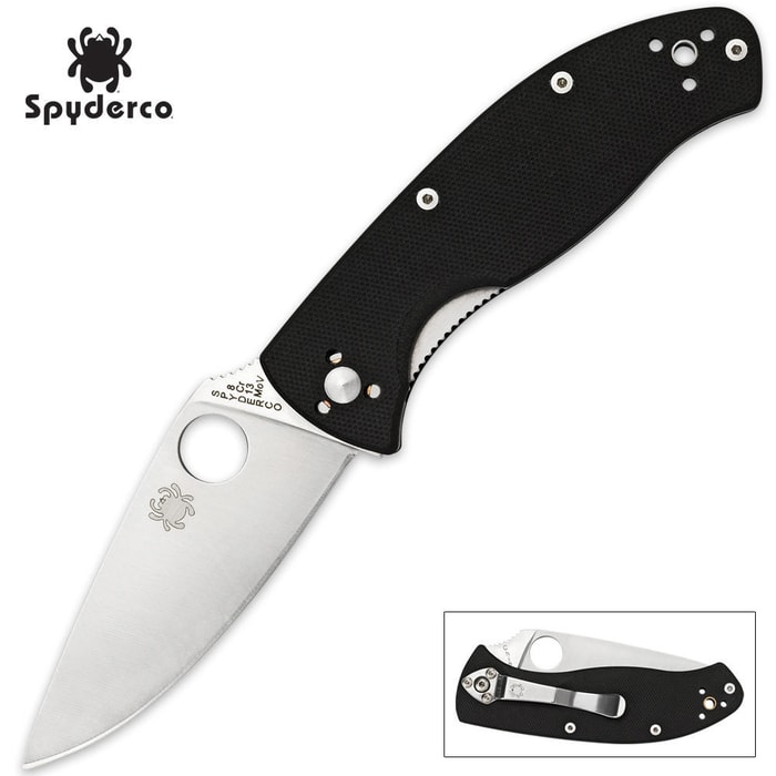 Spyderco® Tenacious Black Plain Edge Pocket Knife