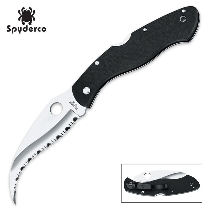 Spyderco® Civilian G-10 Black Serrated Pocket Knife