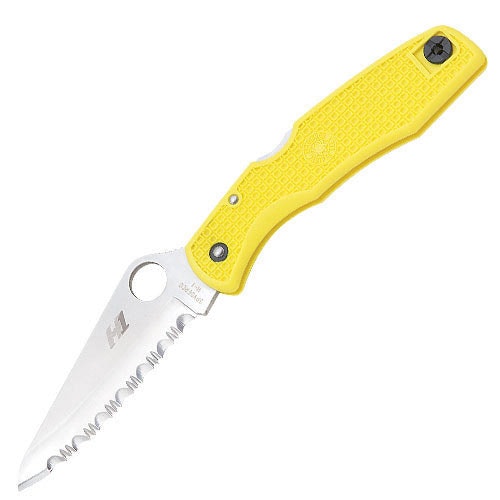 Spyderco Salt Fiberglass Yellow Folding Knife