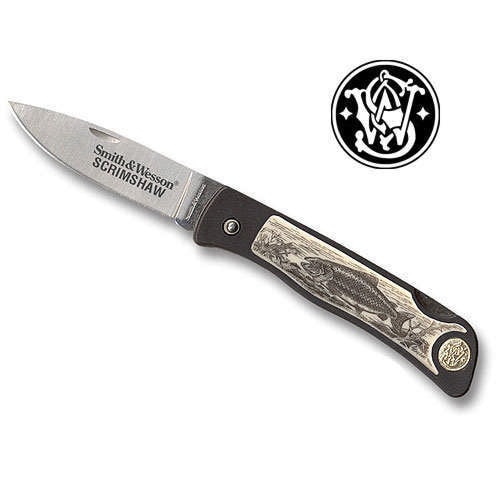 Smith & Wesson Trout Scrimshaw Folding Knife