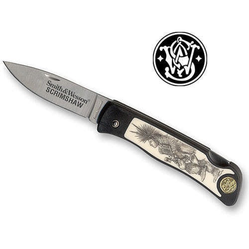 Smith & Wesson Indian Scrimshaw Folding Knife
