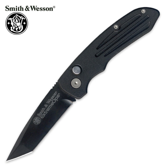 Smith & Wesson Black Tanto Plain Folding Knife