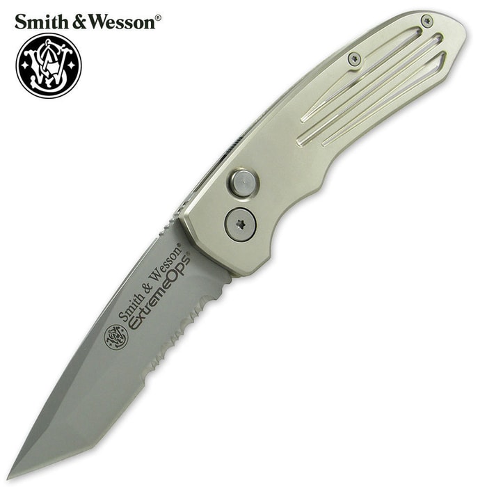 Smith & Wesson Silver X Ops Serrated Aluminum Folding Knife