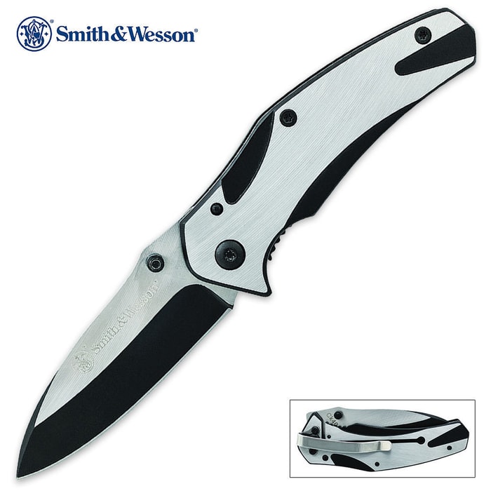 Smith & Wesson Two Tone Frame Lock Pocket Knife 