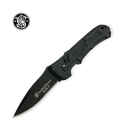 Smith & Wesson Serrated Black Hostage Rescue Team SW80BS Folding Knife