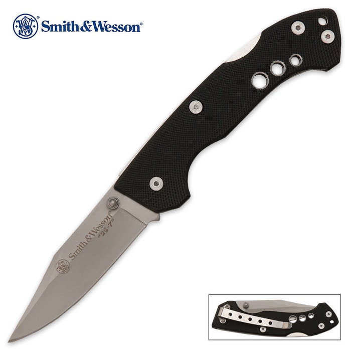 Smith & Wesson 24-7 Tactical Pocket Knife Black
